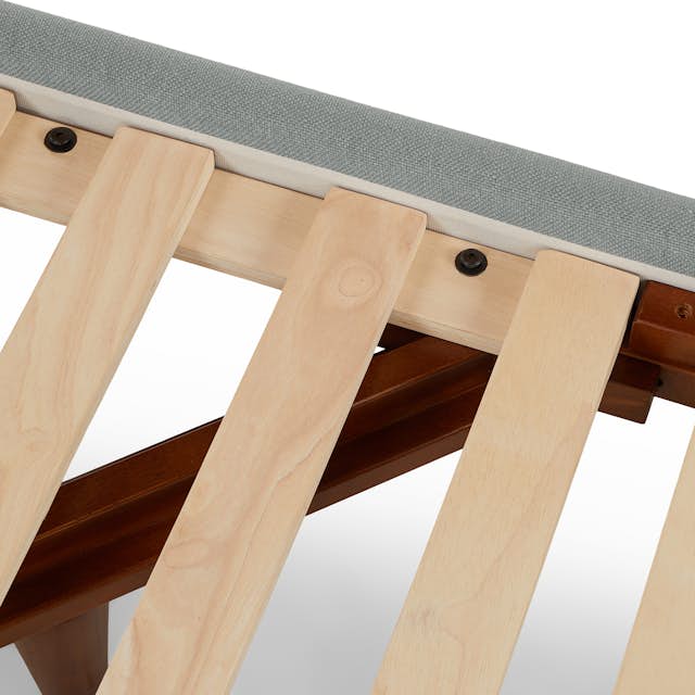 Tessu Sprout Aqua Fabric KingSized Bed Frame w/ Headboard Article