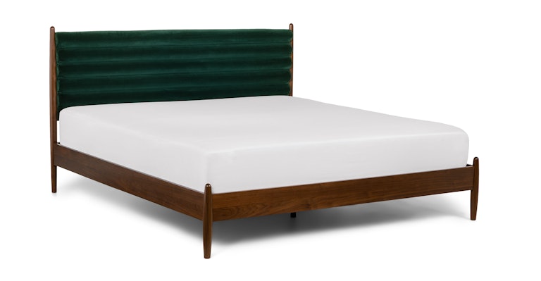Lenia Plush Balsam Green King Bed - Primary View 1 of 15 (Open Fullscreen View).