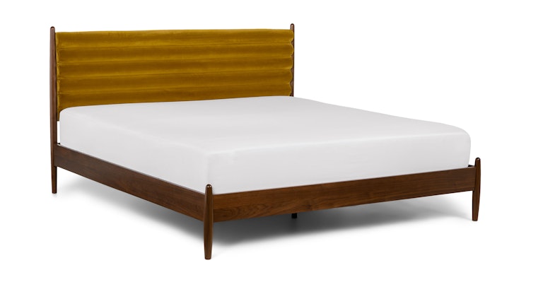 Lenia Plush Yarrow Gold King Bed - Primary View 1 of 15 (Open Fullscreen View).