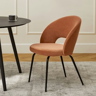 Kapp Velvet Dining Chair - Plush Pacific Rust