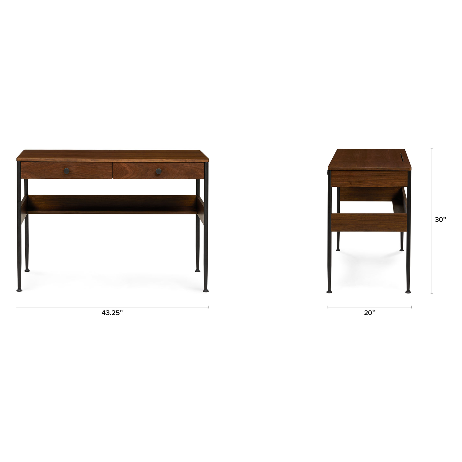 Newberry Walnut Wood & Gunmetal Steel Computer Desk | Article