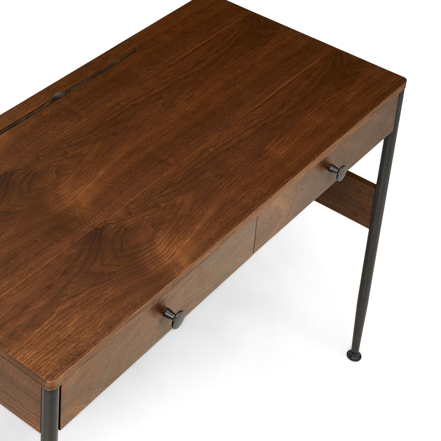 Newberry Walnut Wood & Gunmetal Steel Computer Desk | Article Newberry Walnut Wood & Gunmetal Steel Computer Desk | Article