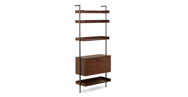 Newberry Walnut Wide Bookcase - Primary View 1 of 11 (Open Fullscreen View).