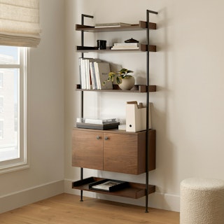 Newberry Walnut Wide Bookcase