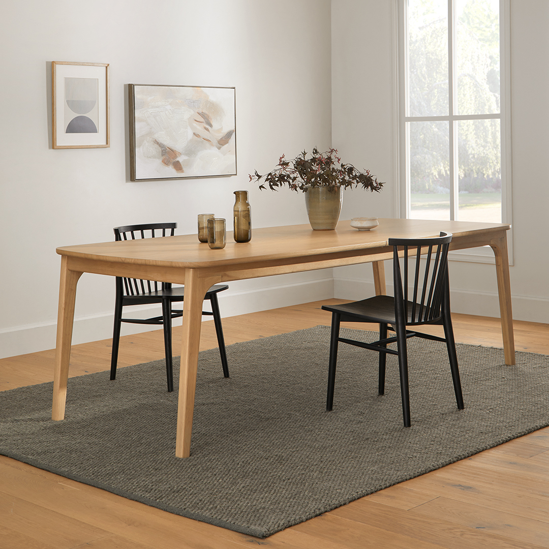 Plumas Solid Wood & White Oak Extendable Dining Table | Article