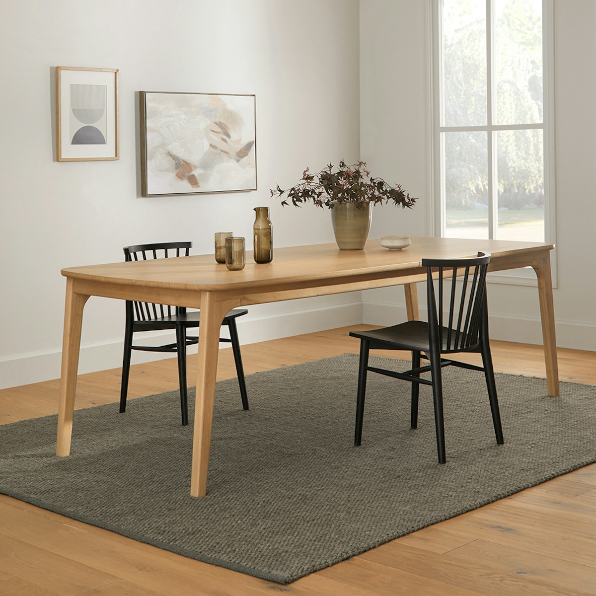 Plumas Solid Wood & White Oak Extendable Dining Table | Article