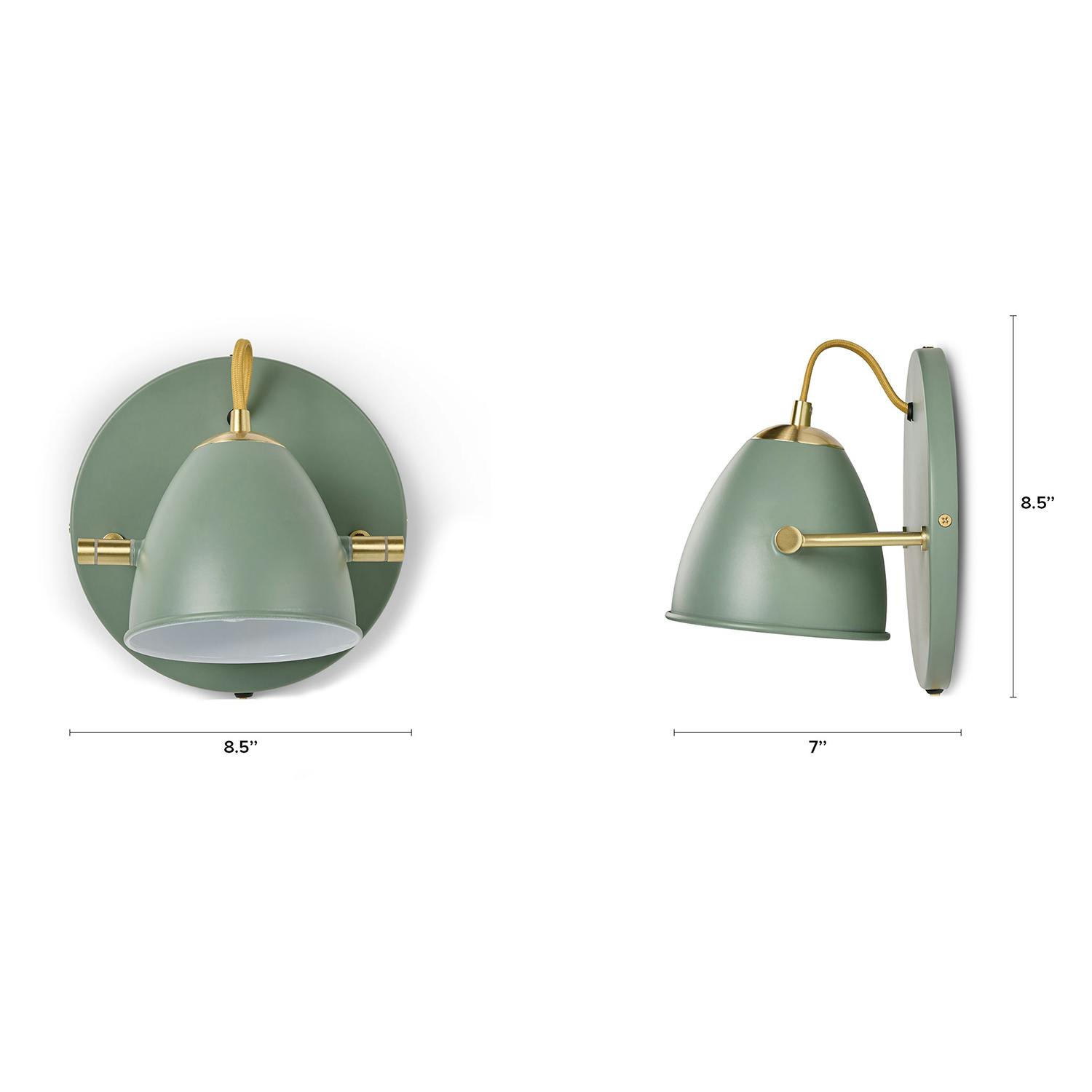 Fila Green & Brass Colored Metal Plug-In Wall Sconce | Article