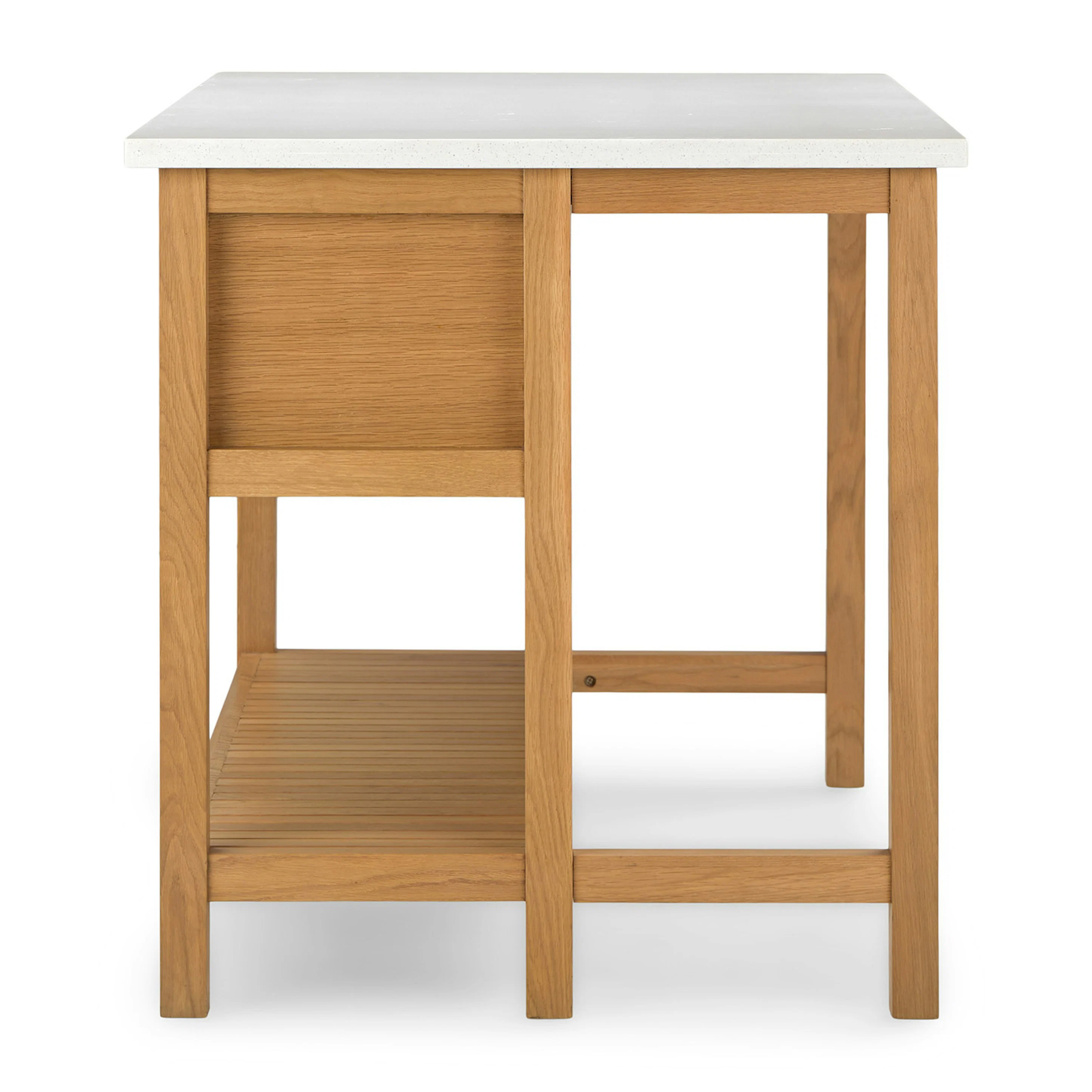 Quincy 57.5" Kitchen Island - Oak