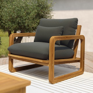 Laholm 36.5" Outdoor Lounge Chair - Dravite Black