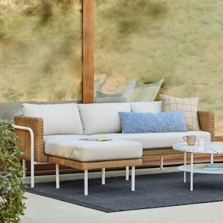 Aby 88" Outdoor Reversible Sectional - Dravite Ivory
