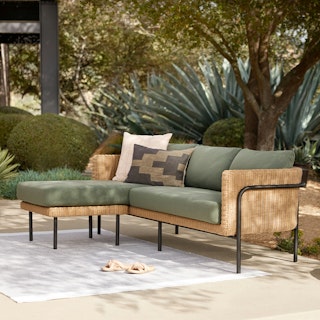 Aby 88" Outdoor Reversible Sectional - Dravite Green