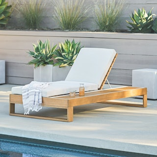 Toro 80.5" Outdoor Chaise Lounge - Dravite Ivory