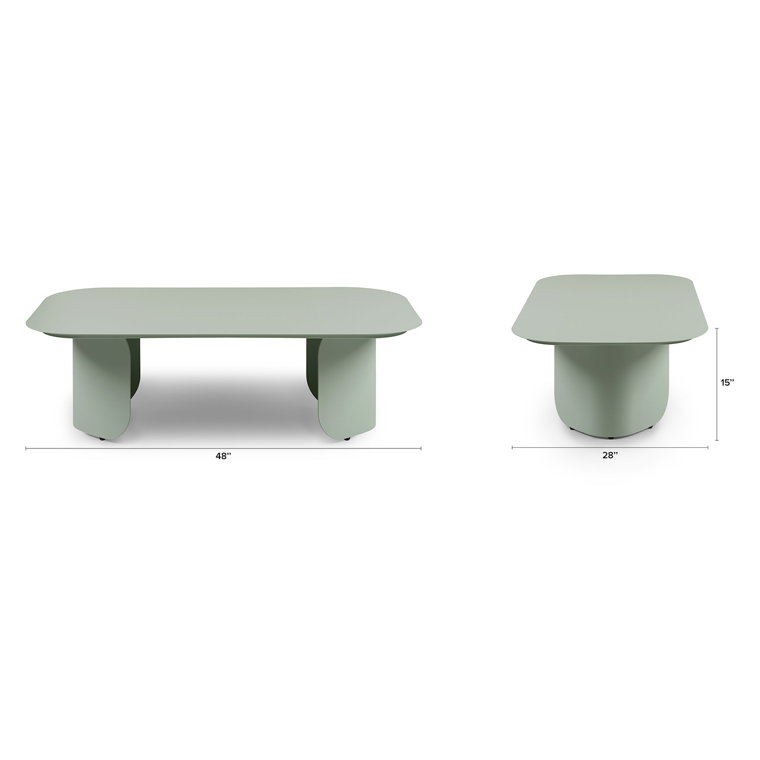 Green Outdoor Coffee Table Metal Frame Scandinavian Design Article Skane Outdoor Furniture