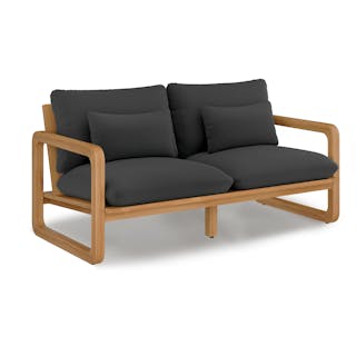 Laholm 70" Outdoor Loveseat - Dravite Black
