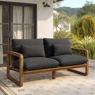 Laholm 70" Outdoor Loveseat - Dravite Black