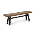 Sardis Vintage Brown Teak & Metal Outdoor Bench | Article