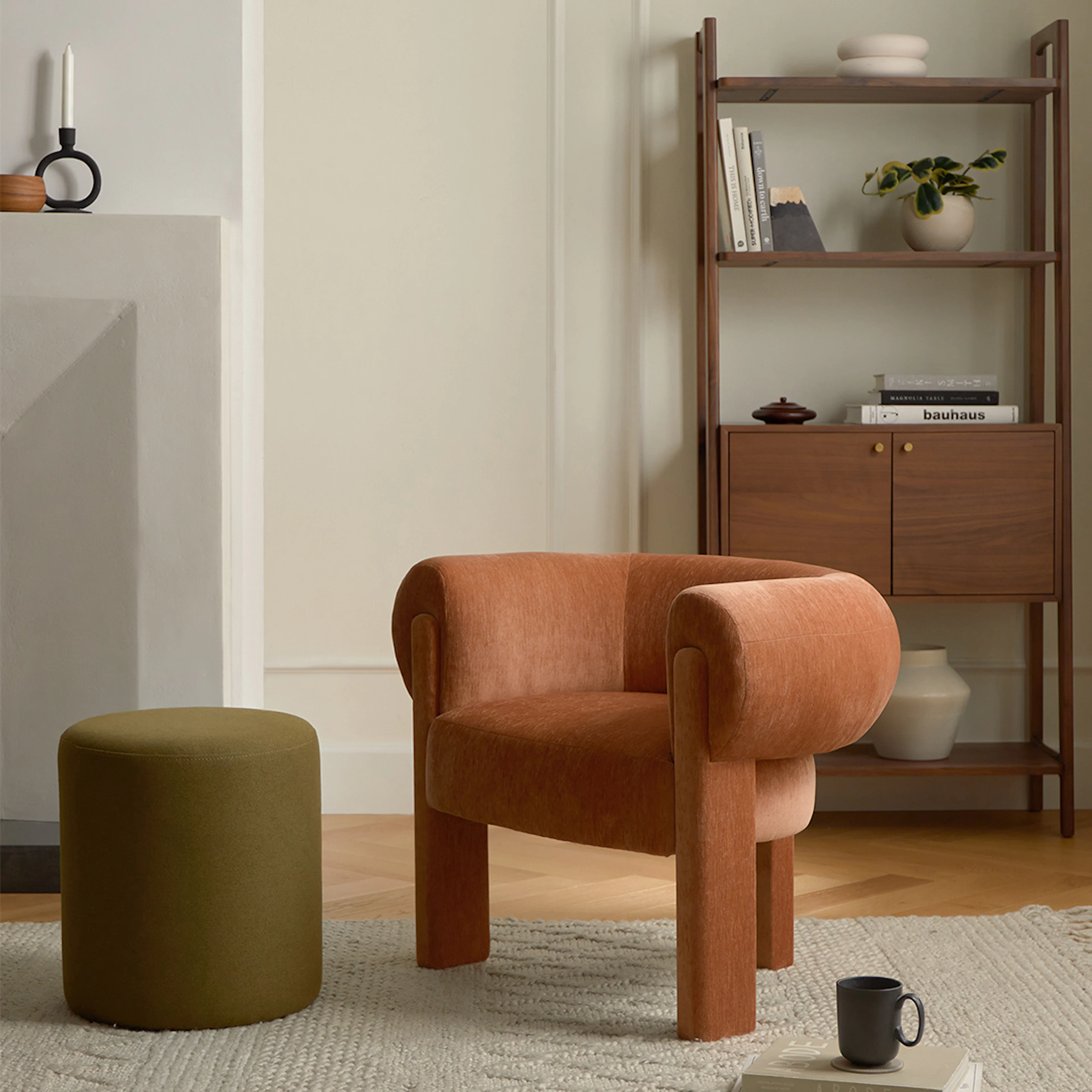 Krossa 31.5" Shelving Unit with Storage - Walnut