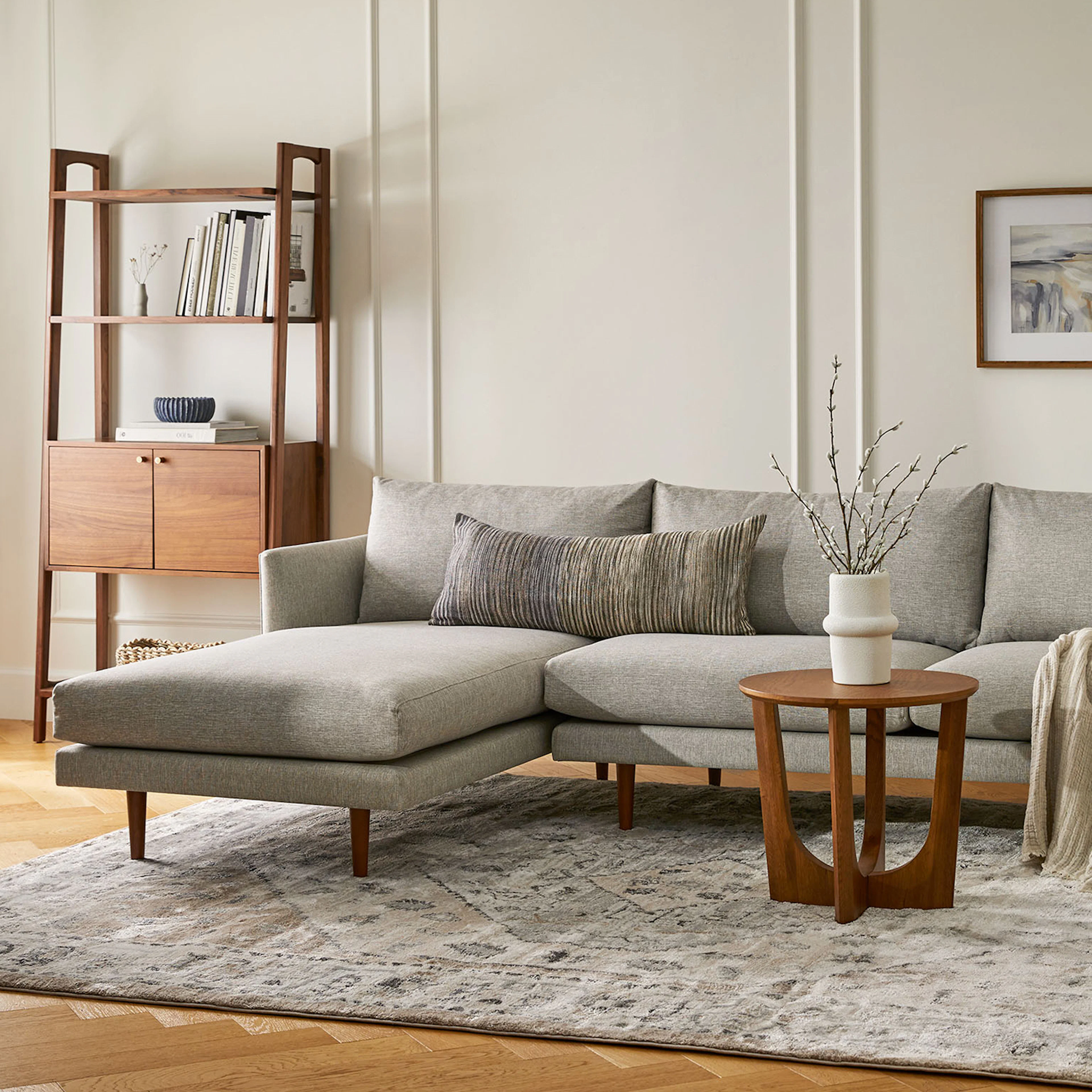 Krossa 31.5" Shelving Unit with Storage - Walnut