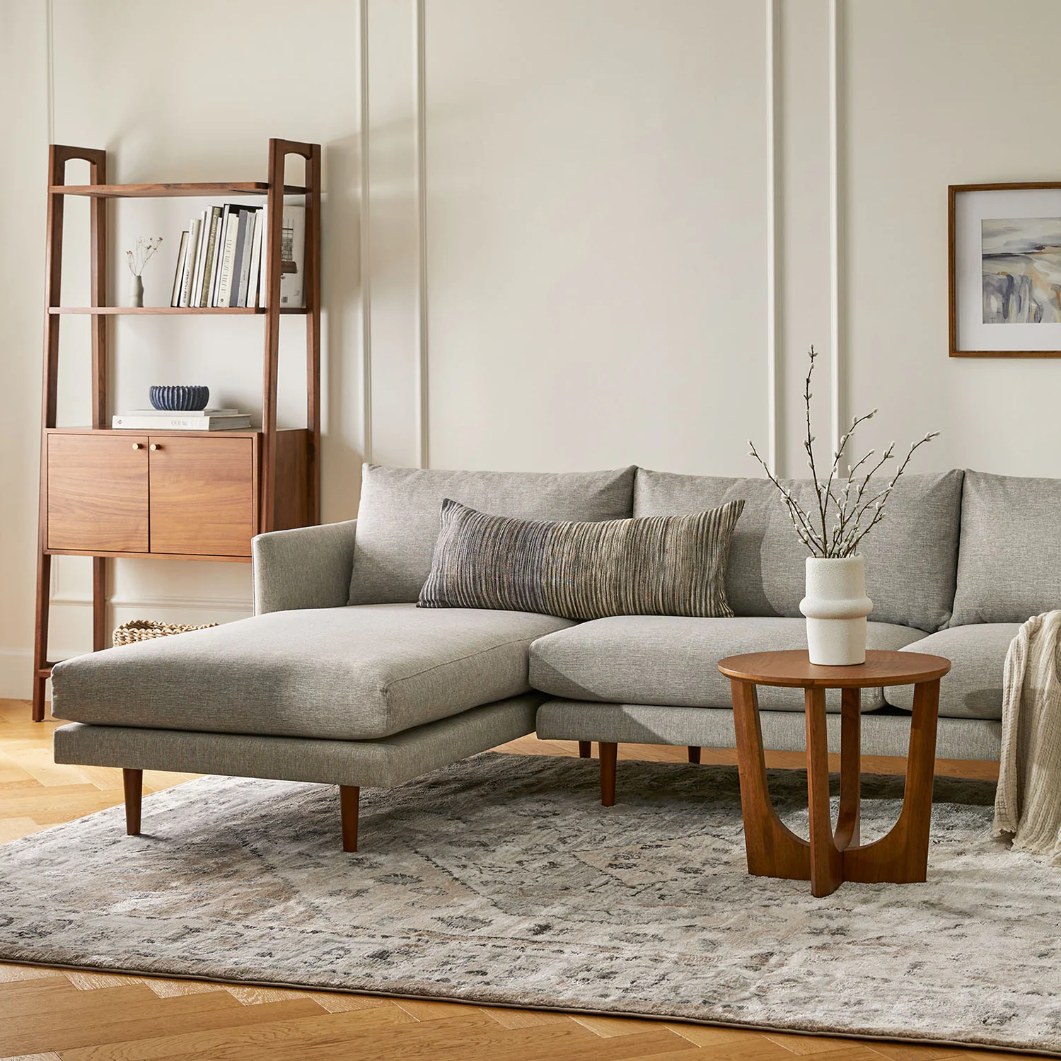 Krossa 31.5" Shelving Unit with Storage - Walnut