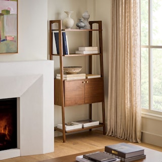 Krossa 31.5" Shelving Unit with Storage - Walnut