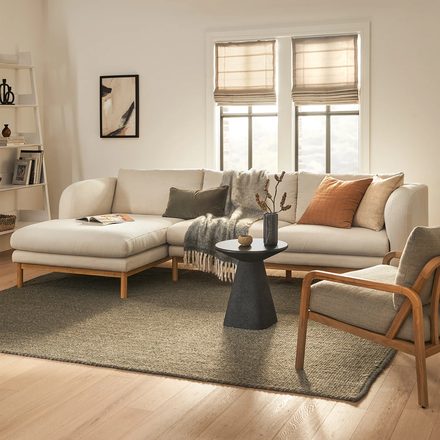 Kinso 115" Left Sectional - Buckler Ivory