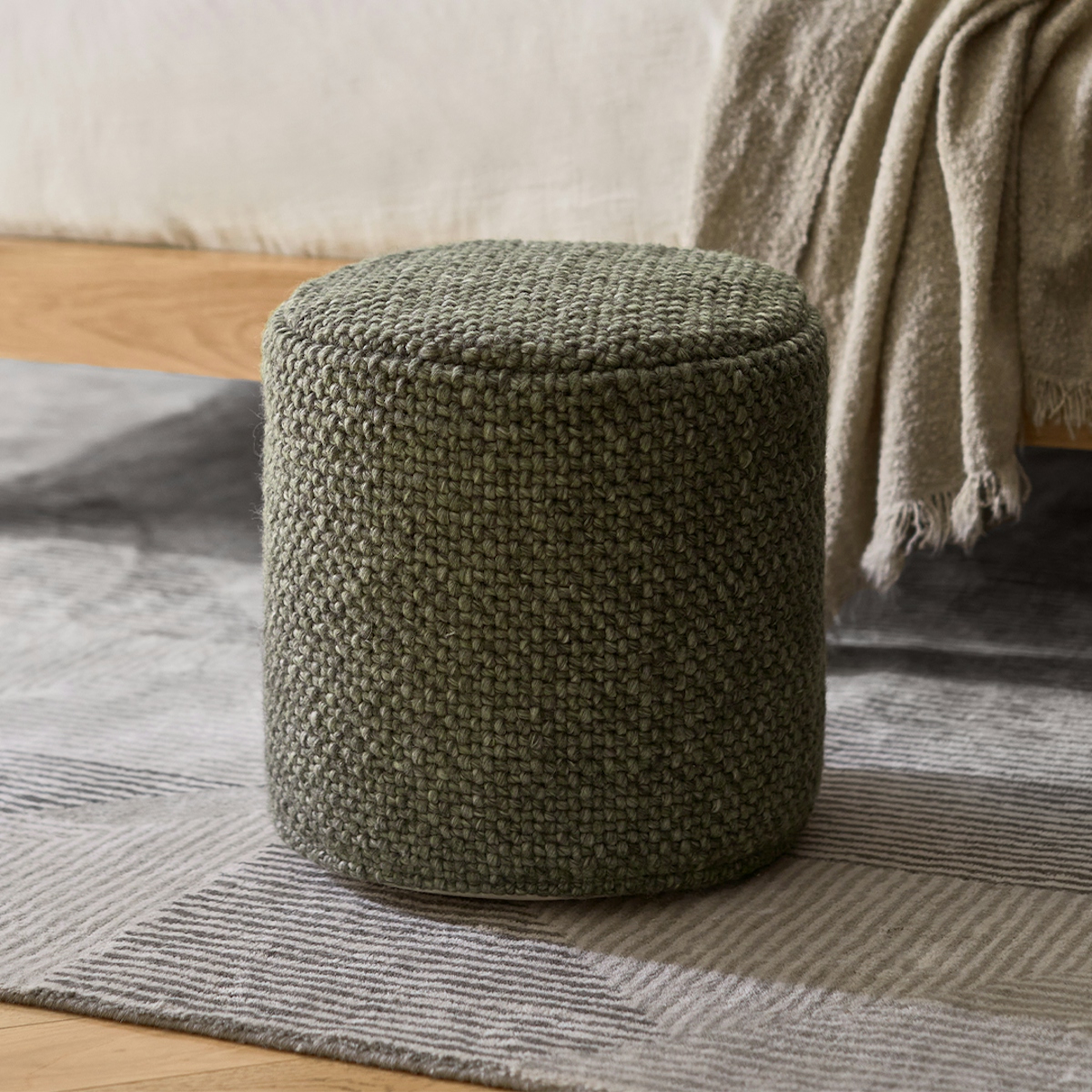 Texa Speckled Green Pouf | Article