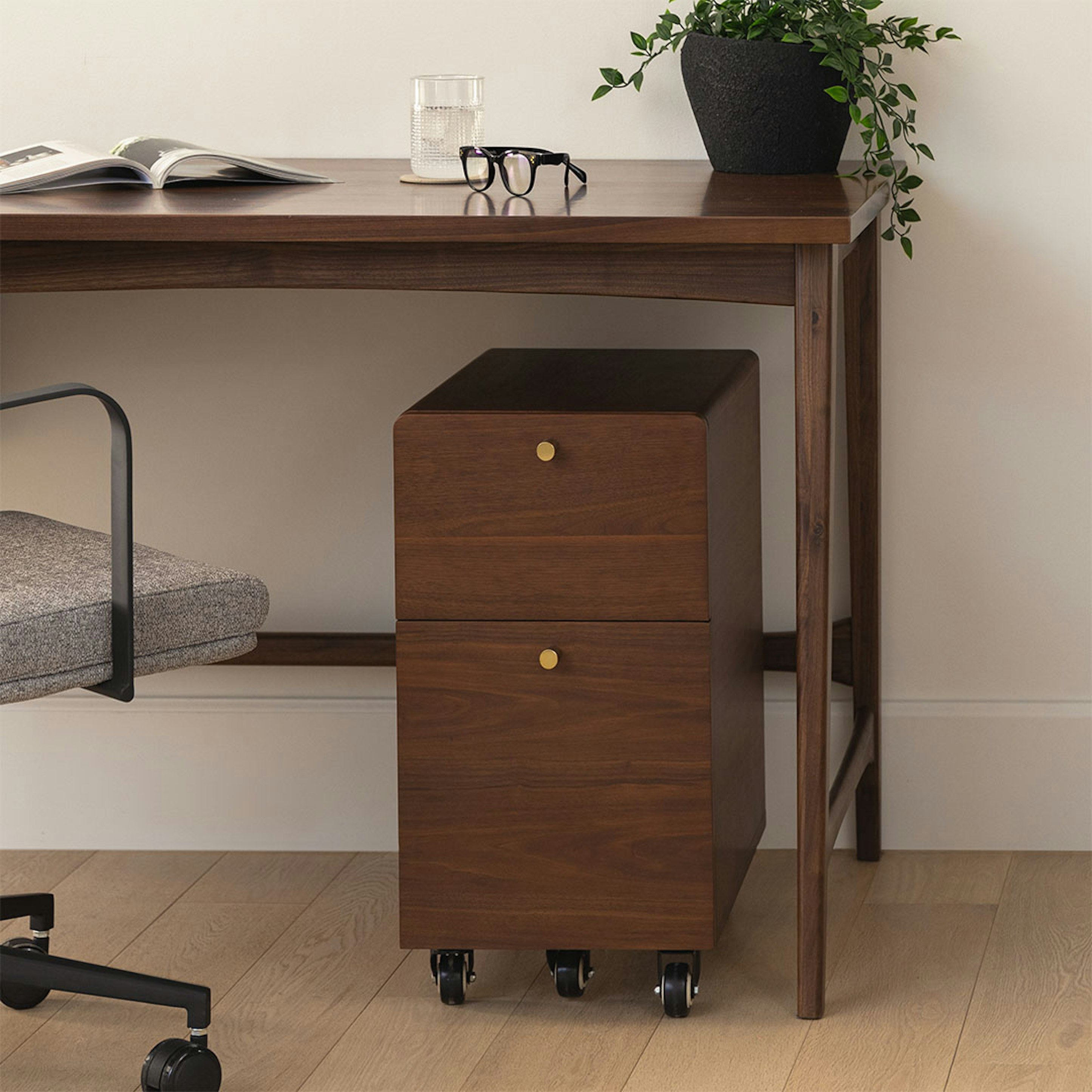Krossa 12" File Cabinet - Walnut by Article