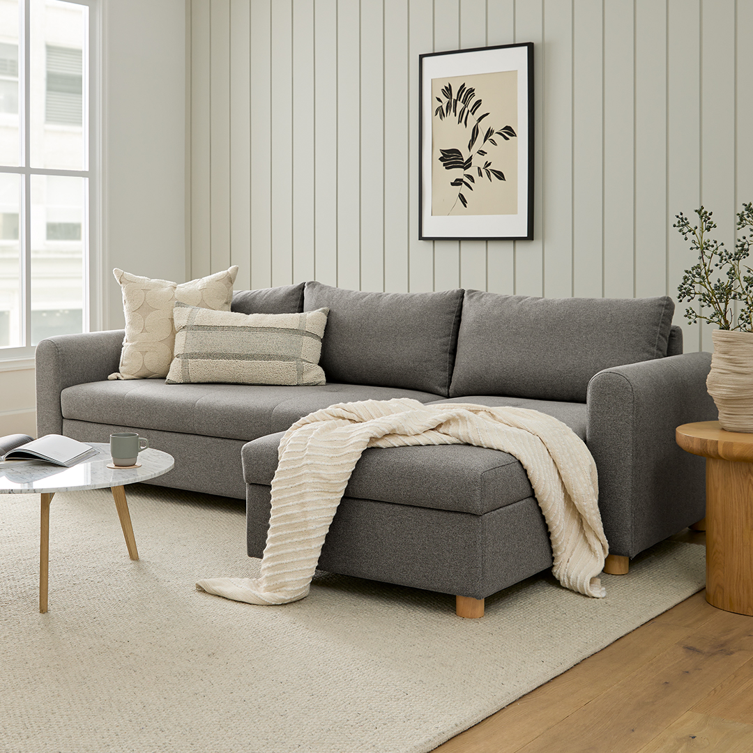 Nordby Henge Gray Fabric Reversible Sectional | Article