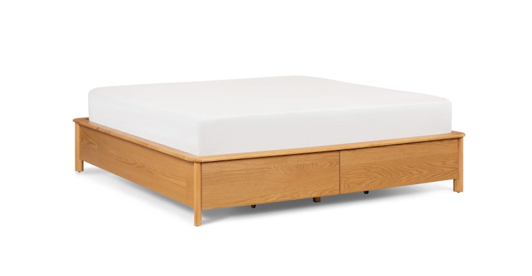Pactera Oak King Storage Bed - Primary View 1 of 15 (Open Fullscreen View).