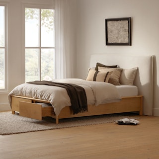 Pactera Queen Storage Bed - Oak