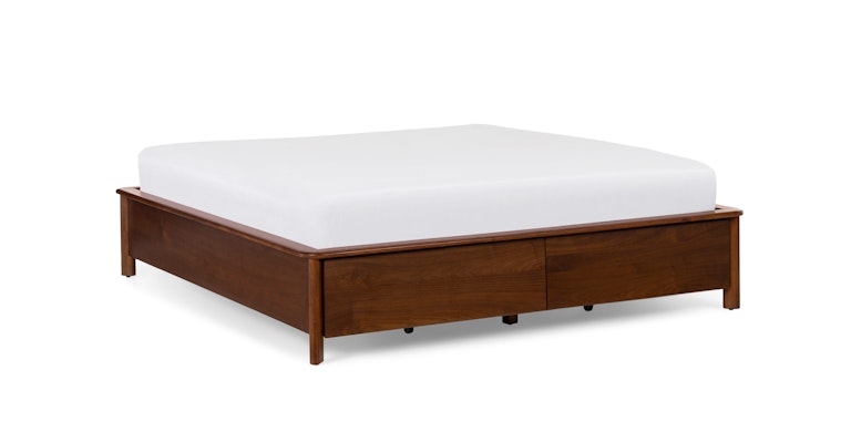 Pactera Walnut King Storage Bed - Primary View 1 of 15 (Open Fullscreen View).