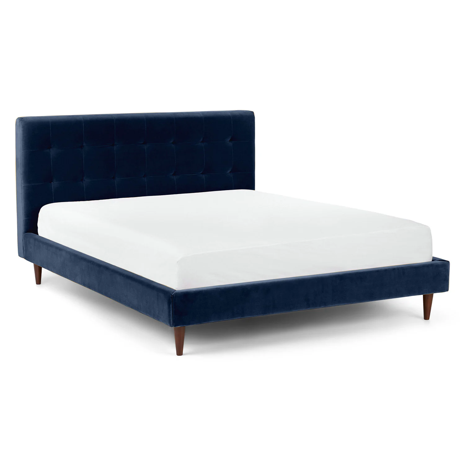 Sven Queen Tufted Velvet Bed - Cascadia Blue