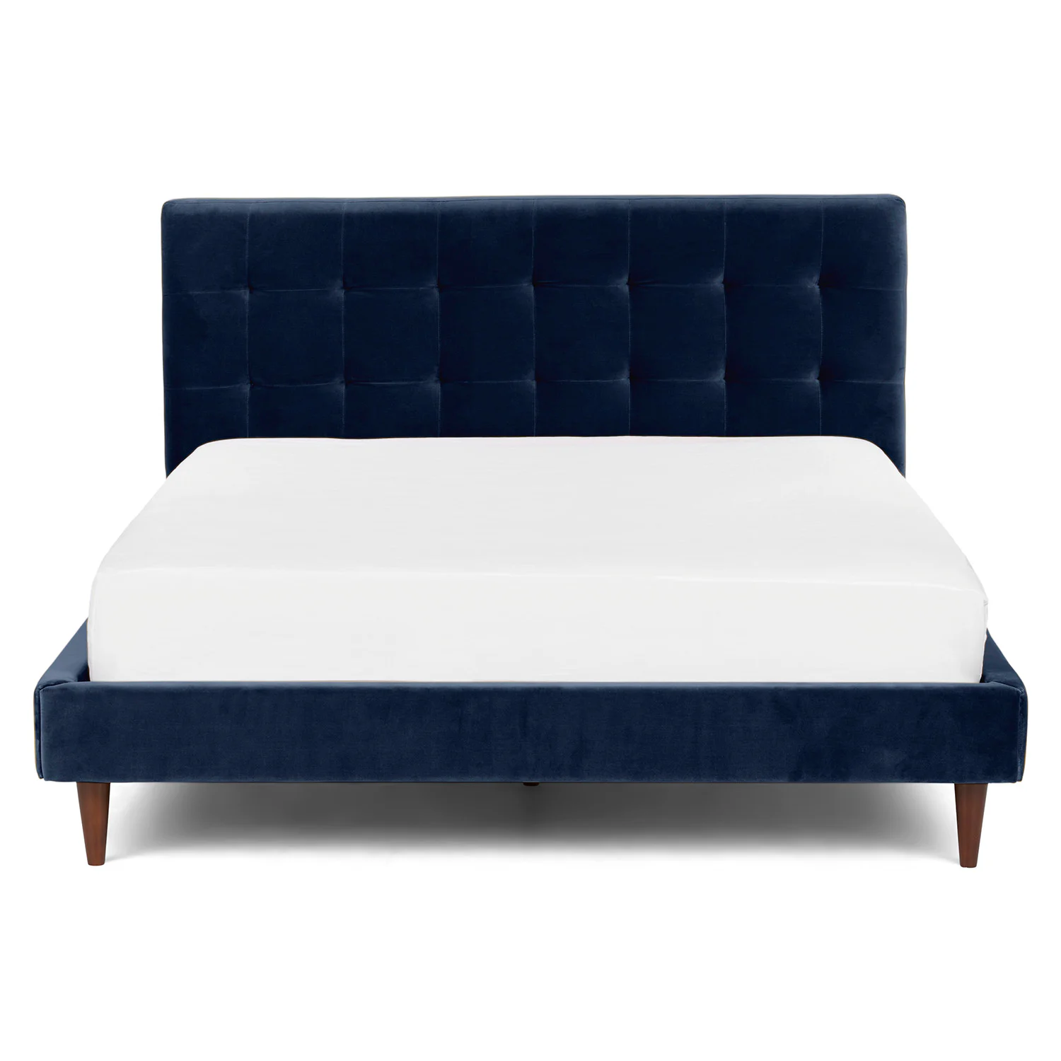 Sven Queen Tufted Velvet Bed - Cascadia Blue