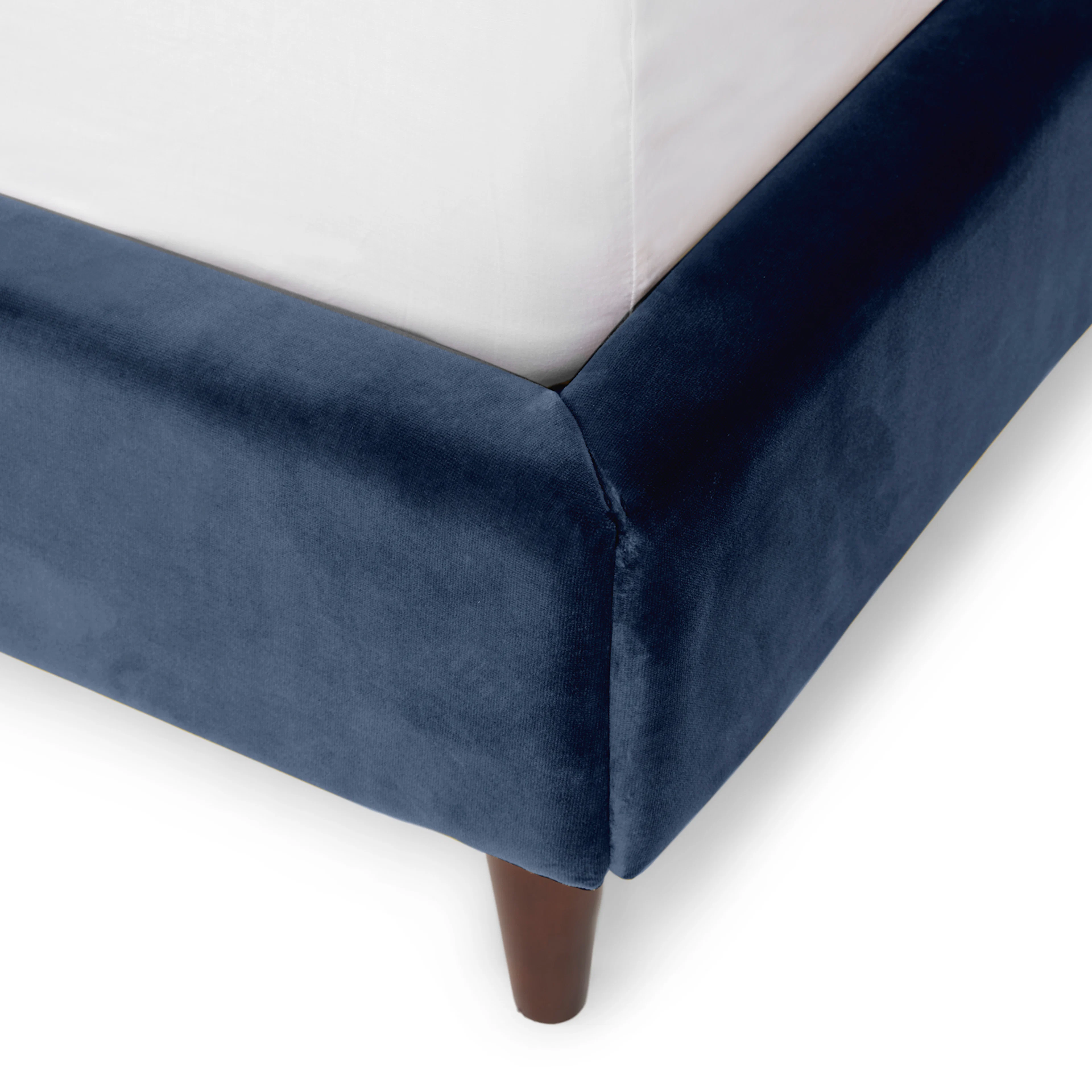 Sven Queen Tufted Velvet Bed - Cascadia Blue