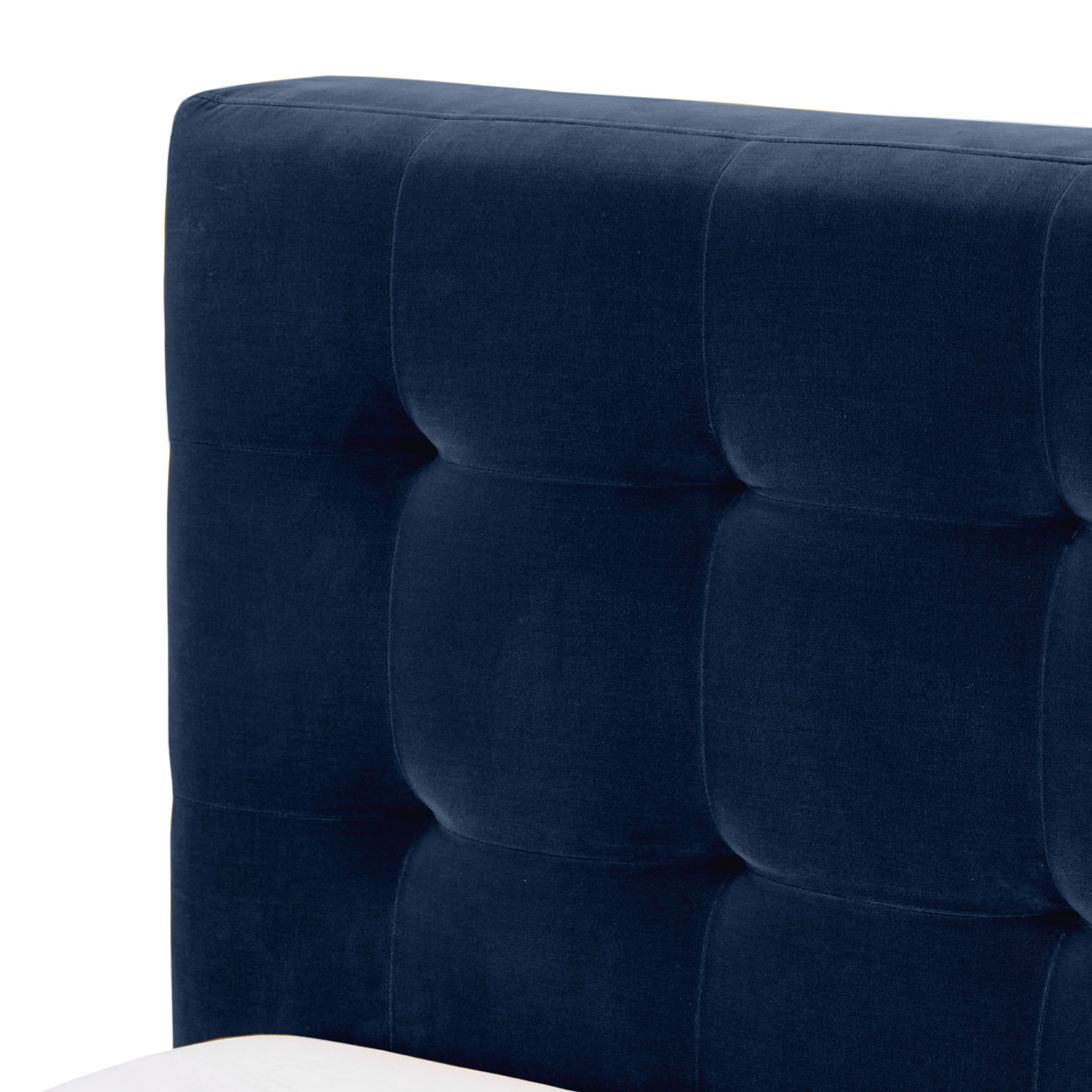 Sven Queen Tufted Velvet Bed - Cascadia Blue