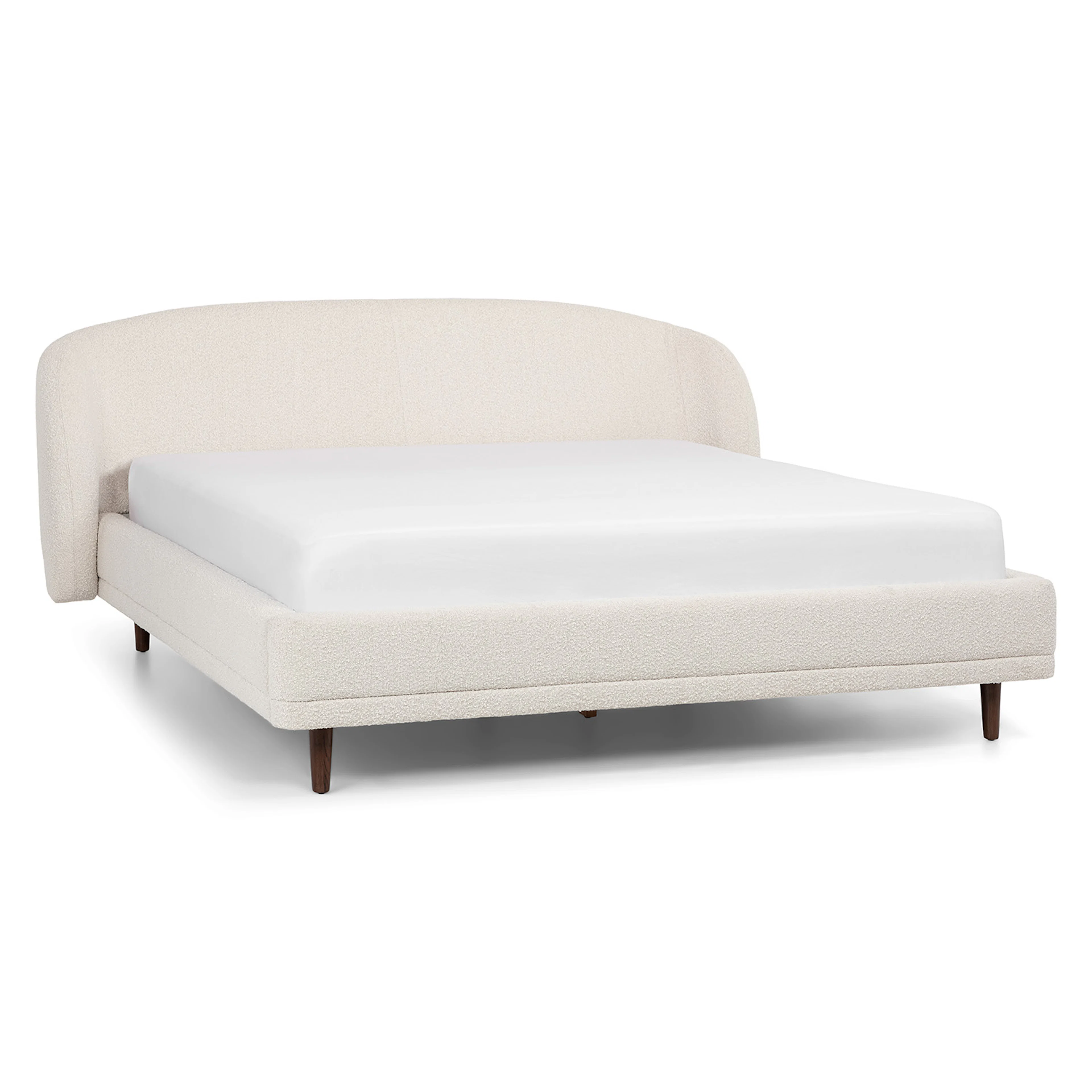 Kayra King Bed - Ivory Bouclé
