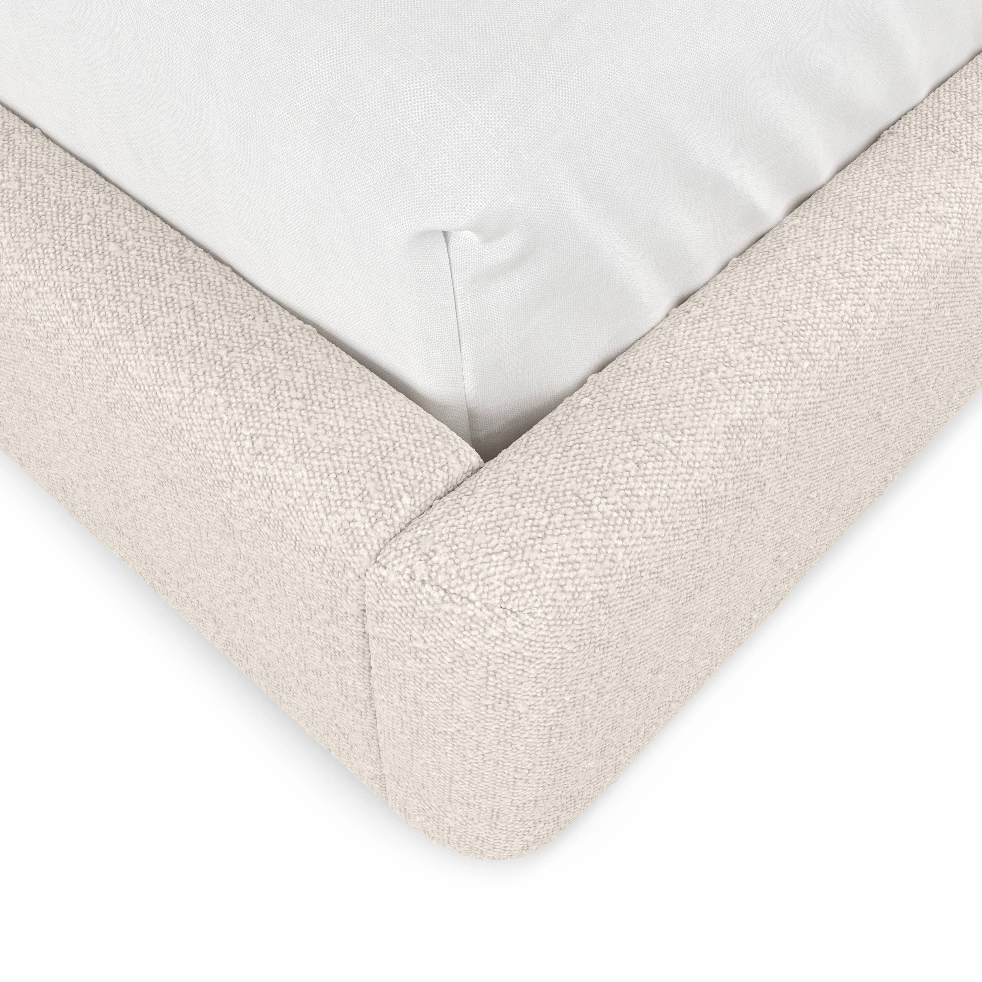 Kayra King Bed - Ivory Bouclé