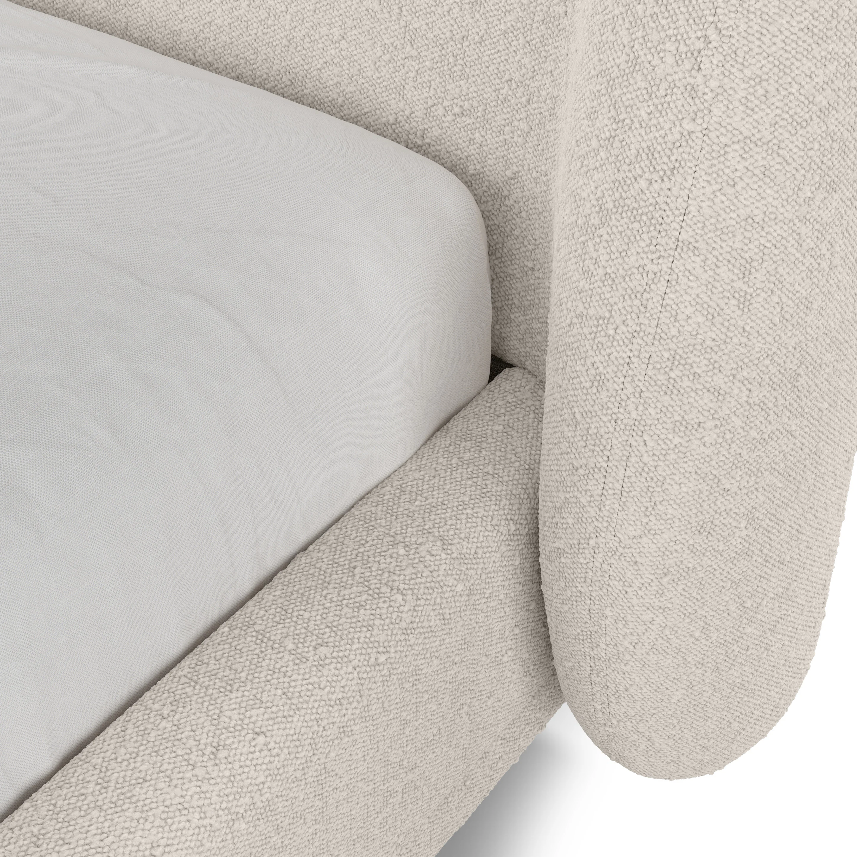 Kayra King Bed - Ivory Bouclé