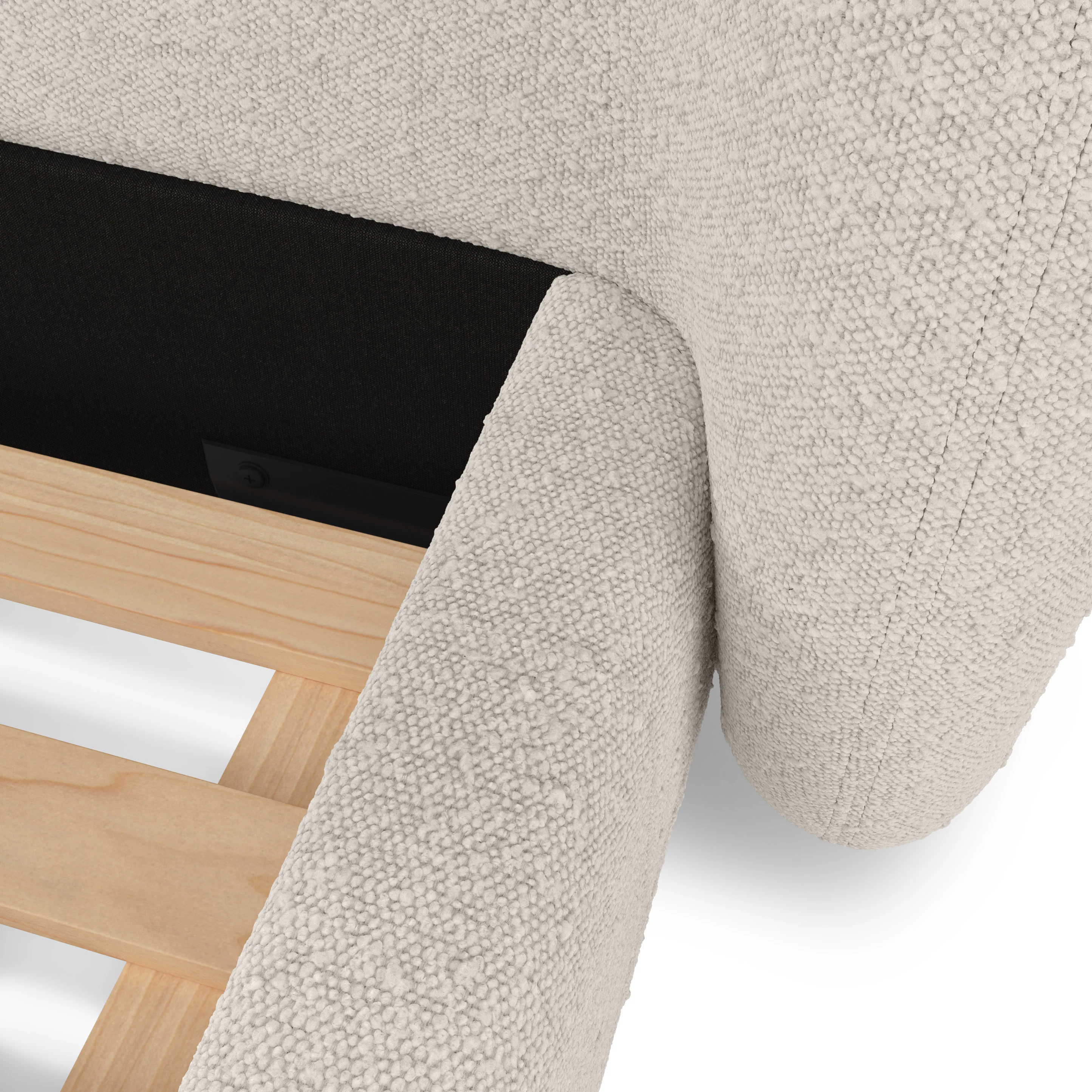 Kayra King Bed - Ivory Bouclé