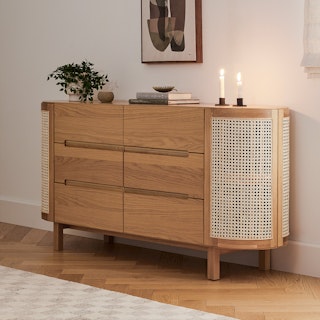 Candra 6-Drawer Double Dresser - Oak