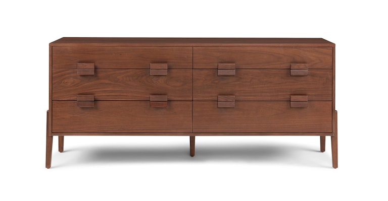 Vireo Walnut 6 Drawer Double Dresser - Primary View 1 of 11 (Open Fullscreen View).