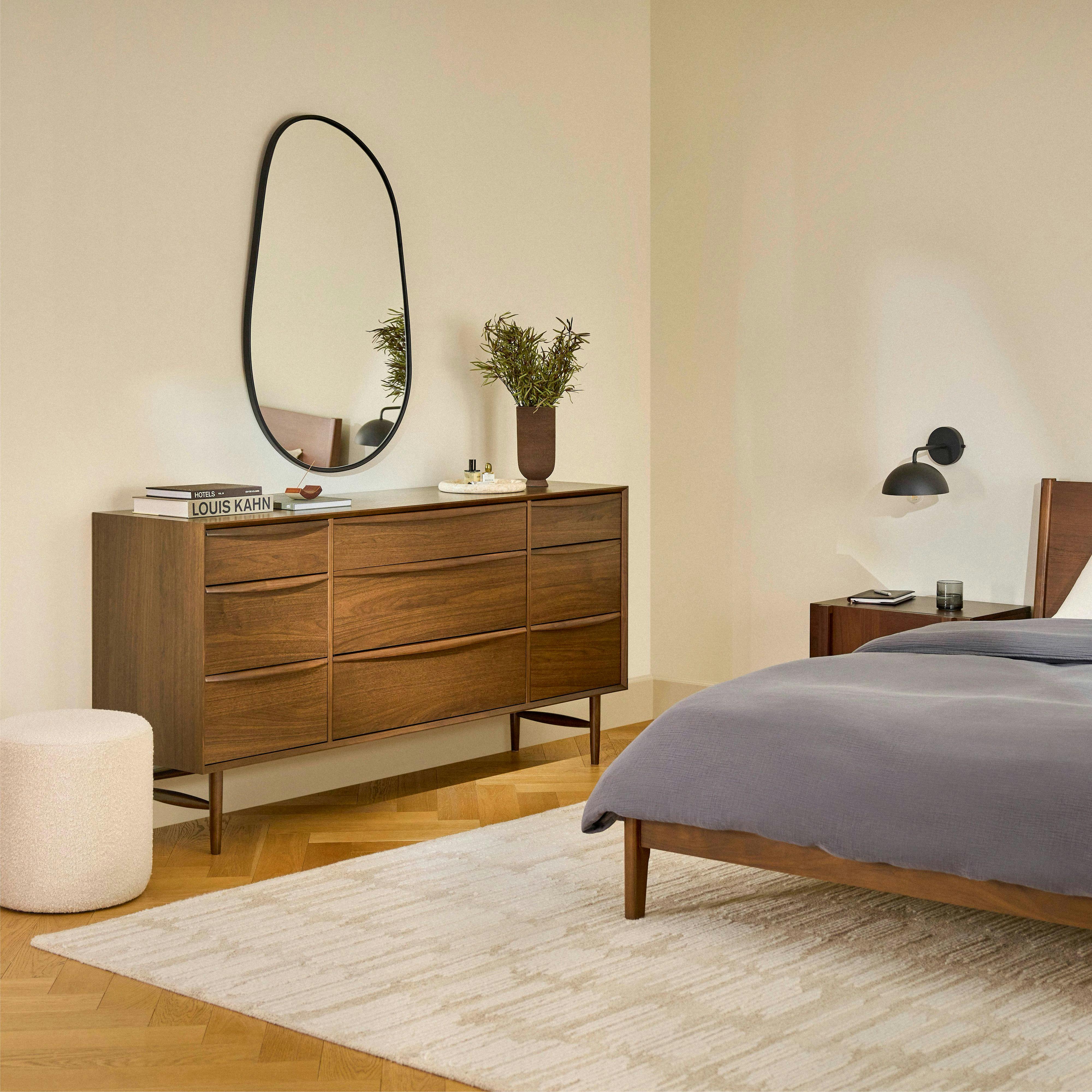 Lenia Solid & Veneered Walnut Wood 9 Drawer Dresser | Article