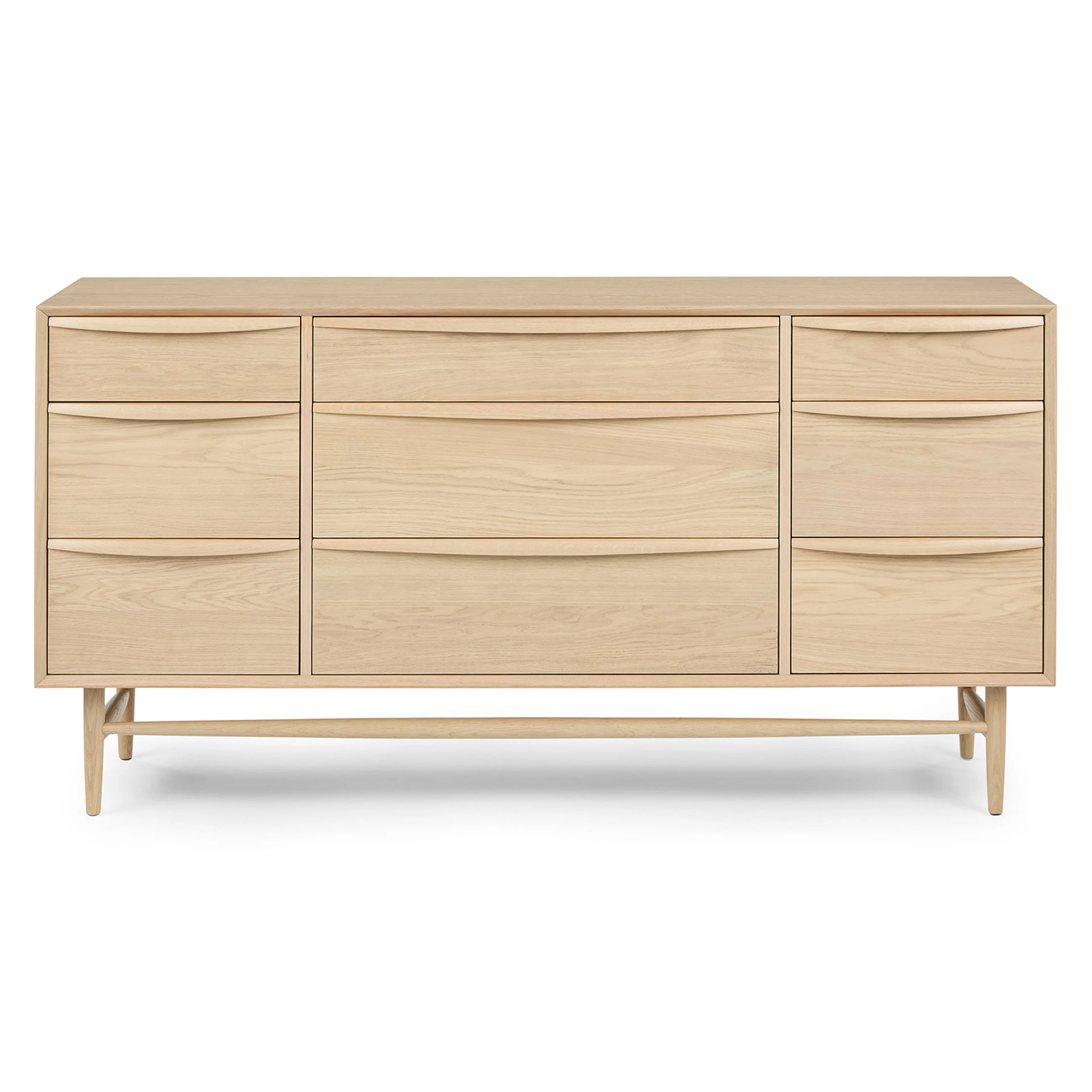 Lenia 9-Drawer Triple Dresser - White Oak