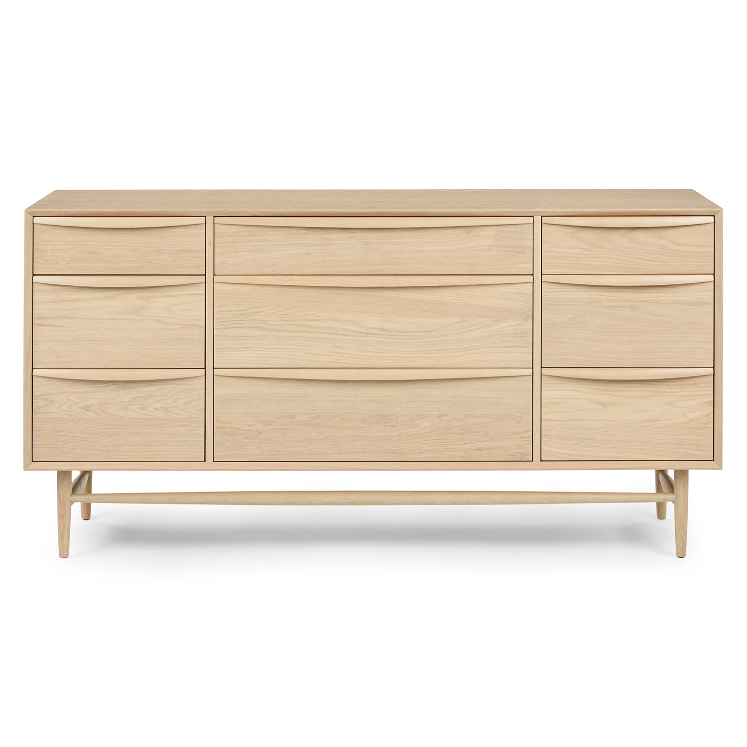 Lenia 9-Drawer Triple Dresser - White Oak
