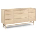 Lenia Solid & Veneered White Oak Wood 9 Drawer Dresser | Article
