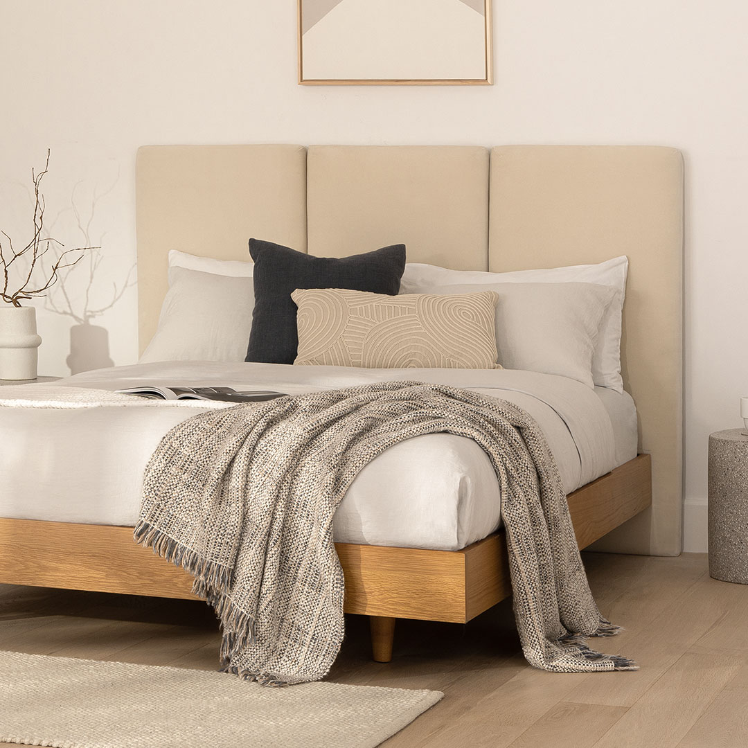 Taupe headboard discount