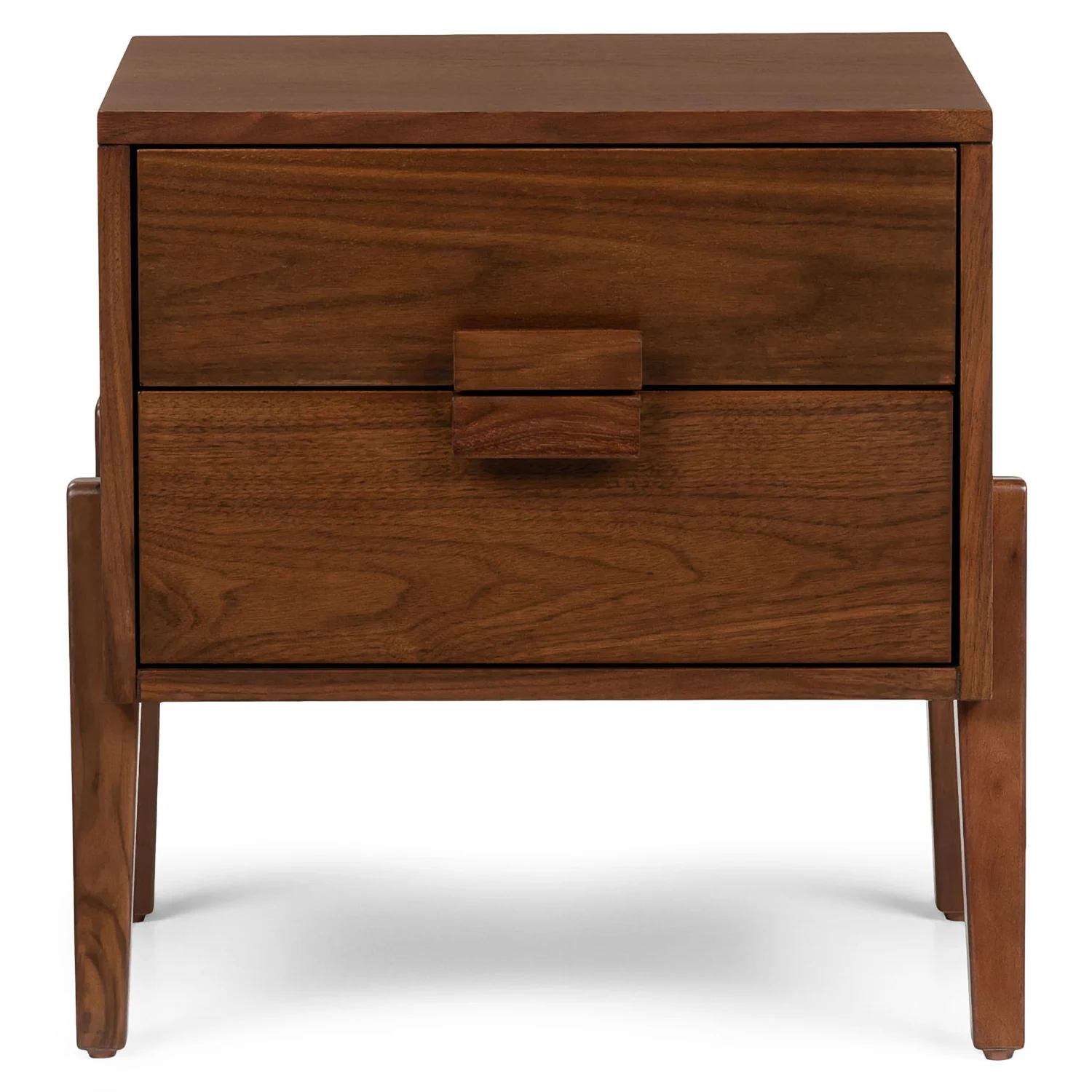 Vireo 2-Drawer Walnut Nightstand - Modern Design