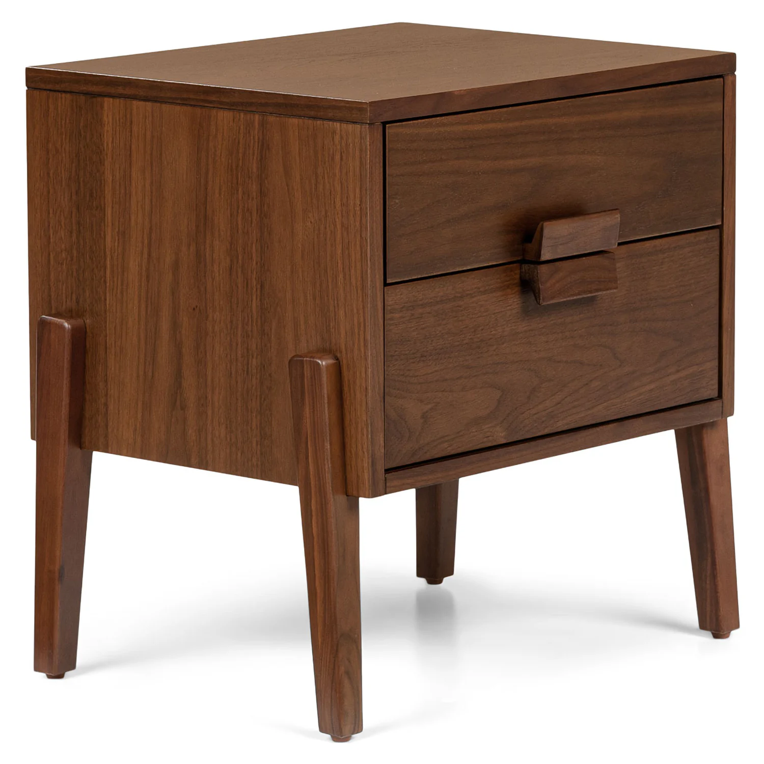 Vireo 2-Drawer Walnut Nightstand - Modern Design