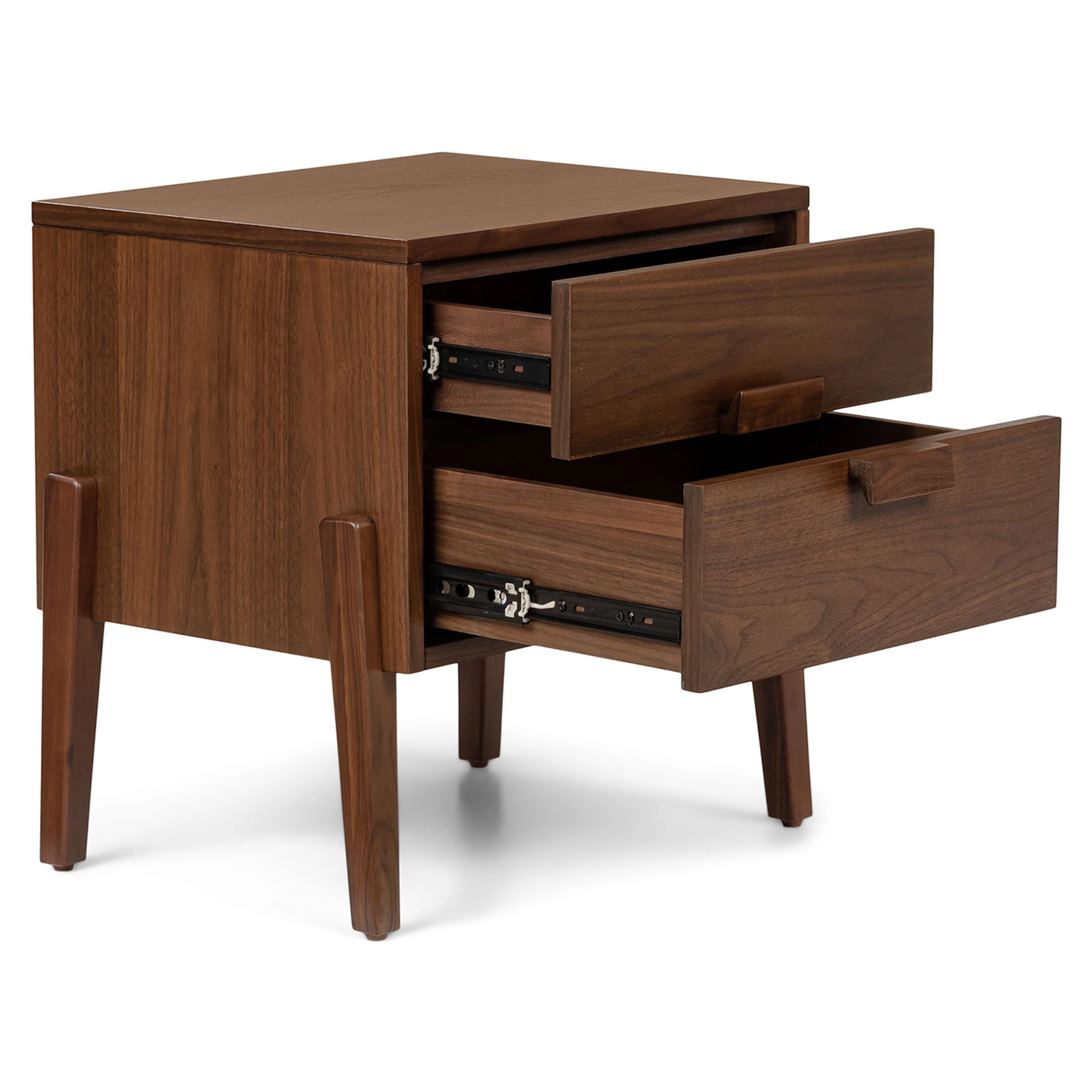 Vireo 2-Drawer Walnut Nightstand - Modern Design
