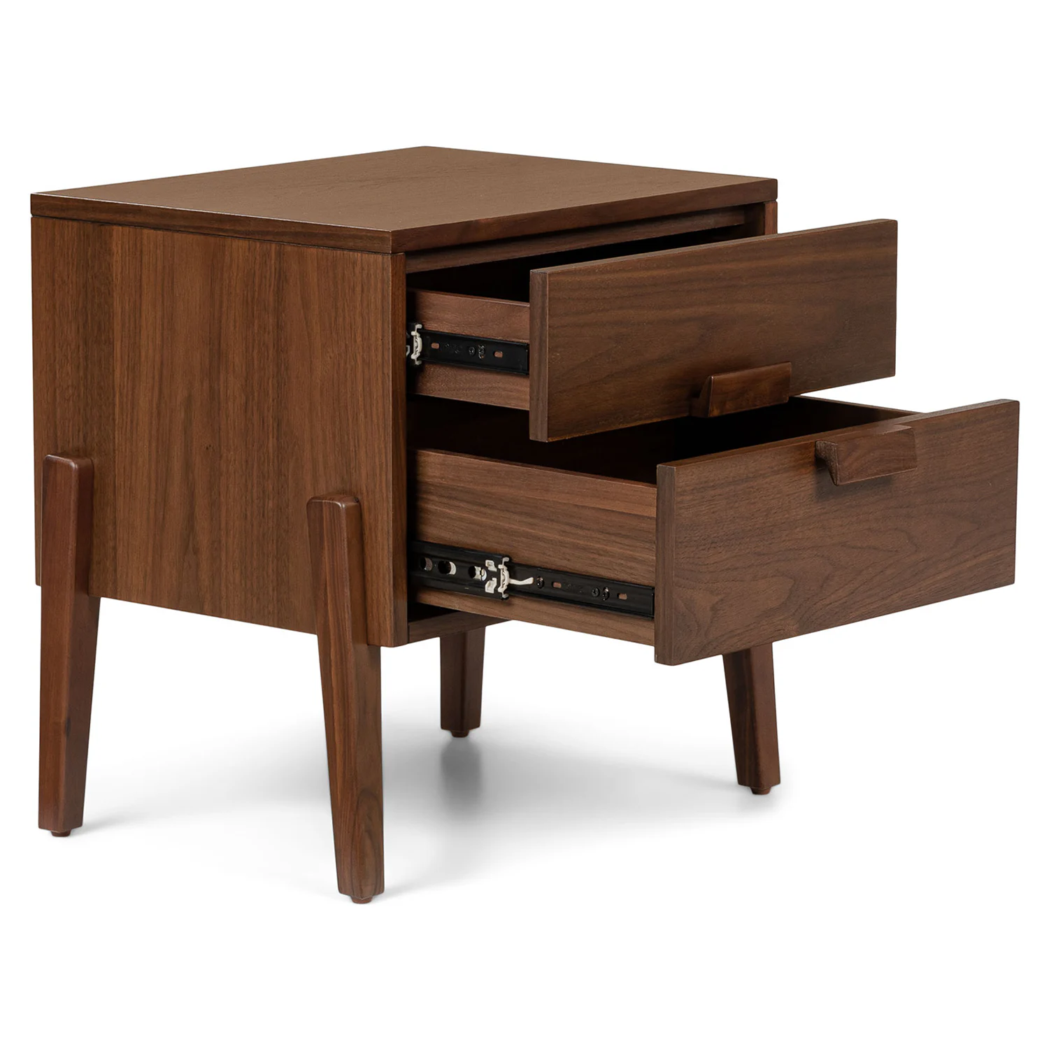 Vireo 2-Drawer Walnut Nightstand - Modern Design